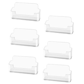 flintronic 6Pcs Transparent Business Card Holder, Acrylic Transparent Business Holder, Clear Card Holder Display Desktop Business Card for Desktop Office, Fits 30-50 Business Cards