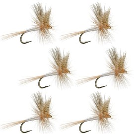 The Fly Fishing Place Light Cahill Classic Trout Dry Fly Fishing Flies - Set of 6 Flies Size 16