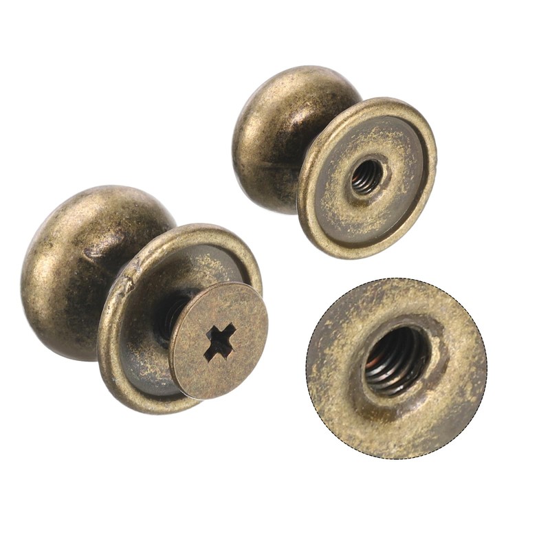 sourcing map 24pcs 0.46" x 0.51" Mini Round Knobs, Small