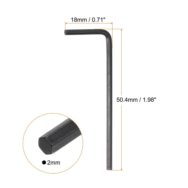 HARFINGTON 120pcs Hex Key Wrench 2mm Metric CR-V L Shaped