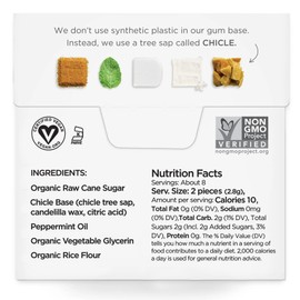 Simply Gum | Heart Box | Peppermint Gum | Plant- Based Chewing Gum | Pack of Six (90 Pieces Total) | Synthetic Free + Aspartame Free + non GMO