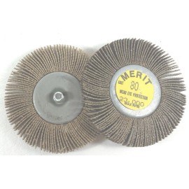 MERIT 34002 2 1/2IN DIA X 3/8IN. 1/4 THREAD A80 ALUM OXIDE FLAP SANDING WHEEL