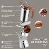 304 Thickened Stainless Steel Moka Pot 6 Cup 300ml Coffee