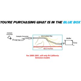 Stainless Steel Exhaust Resonator Pipe compatible with 2000-06 Nissan Sentra 1.8L