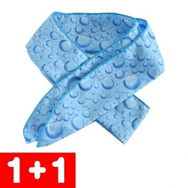1+1 Korean Cooling Neck Scarf & Gaiter - Sports UV Protection for Summer Hiking Waterdrop Navy/Amoeba Gray