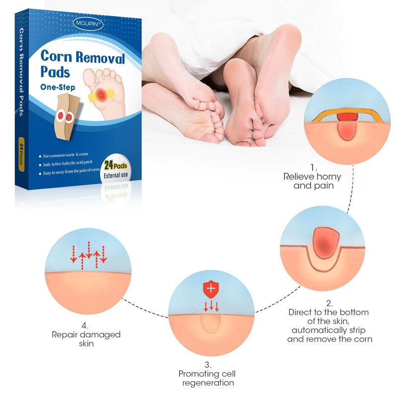 24 Count Corn Removal Pads for Feet and Toe, Corn