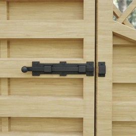 Renovators Supply Manufacturing Slide Bolt Latch 8 3/4 in. Black Wrought Iron Ball Tip Style Slide Bolt with Mounting Hardware