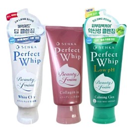 Senka Perfect Beauty Foam 120g x 3 Moisturizing Hypoallergenic Face Wash Cica Calming Cleansing Foam / 센카 퍼펙트 뷰티폼 120g x 3개 수분 보습 저자극 세안제 시카 카밍 클렌징폼