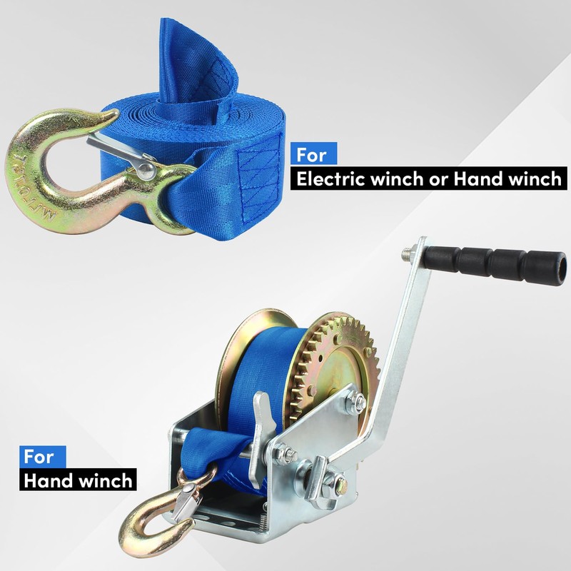 VEITHI Boat Winch Strap with Hook,Boat Trailer Winch Strap 2