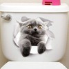 Cute Cat Printed Toilet Lid Sticker DIY Wall Art Decal