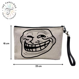 Troll-Face Ugly Fun Meme Internet Witz Linen Look Cosmetic Bag - Toiletry Bag - 23.5 x 15 cm, Troll Face, 23.5 x 15 cm, Cosmetic Bag, troll face, Cosmetic bag