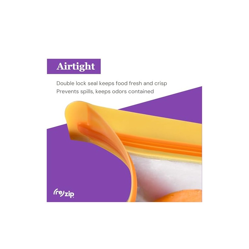 rezip Lay-Flat Half-Gallon Leakproof Reusable Storage Bag 4-pack