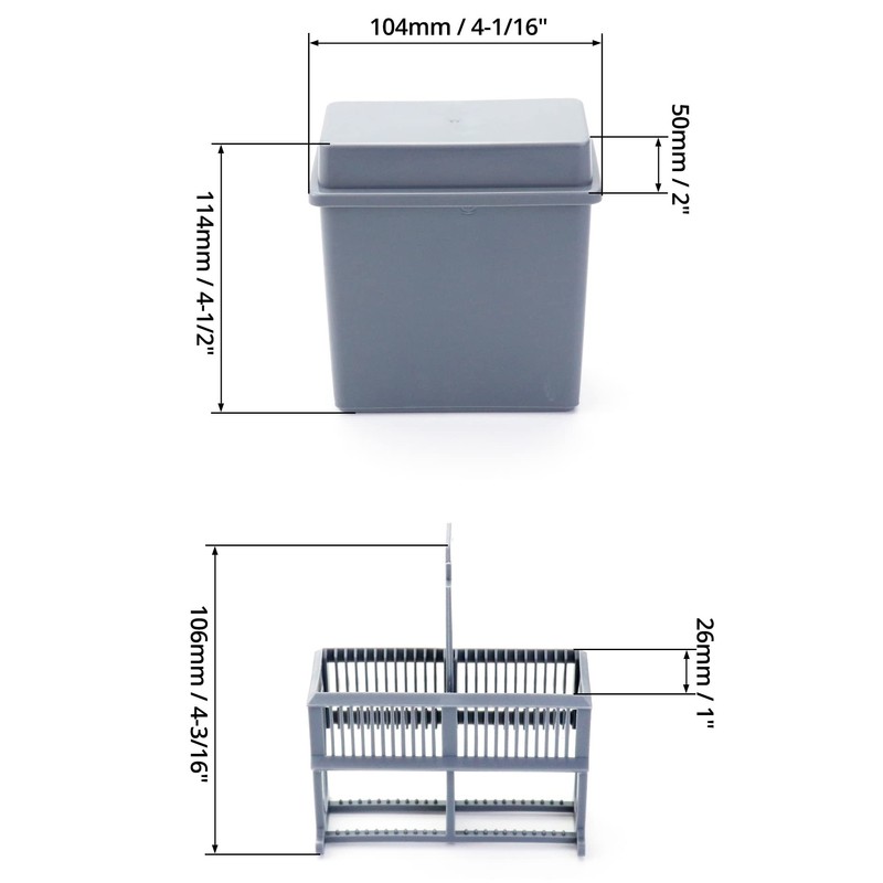 QWORK Microscope Slides Staining Jar and Rack, 10 Pack 24-Slots,