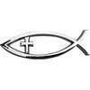 PhotoZoneGa 3D Car Auto Truck Silver Chrome Decal Emblem Cross