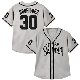 Youth Baseball Jersey #30 Stitched The Sandlot Benny The Jet Rodriguez Movie Kids Baseball Jersey Gift for Kids XS-XL(Small)