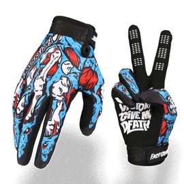 FASTGOOSE Skeleton-Paw Motorcycle Gloves for Men&Women,Cycling Glove Breathable Dirtbike Glove for ATV MTB Motocross Racing (Blue0001, Large)