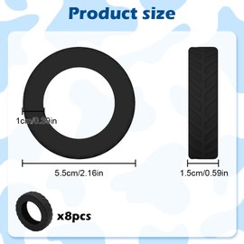 PMTFUMY Set of 8 black trunk wheel covers，Luggage Wheel Protection Cover， Upgraded Carry-On Wheel Covers for Level 8 Travel Suitcases – Anti-Dust, Scratch, and Noise Reduction