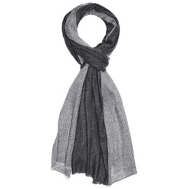 Lorenzo Cana Men's Scarf 100% Cashmere Fluffy Men's Scarf Cashmere Scarf Natural Fibre Herringbone Pattern 7855111, gray