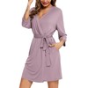 Samring Womens Cotton Robe Soft Kimono Spa Knit Bathrobe Lightweight