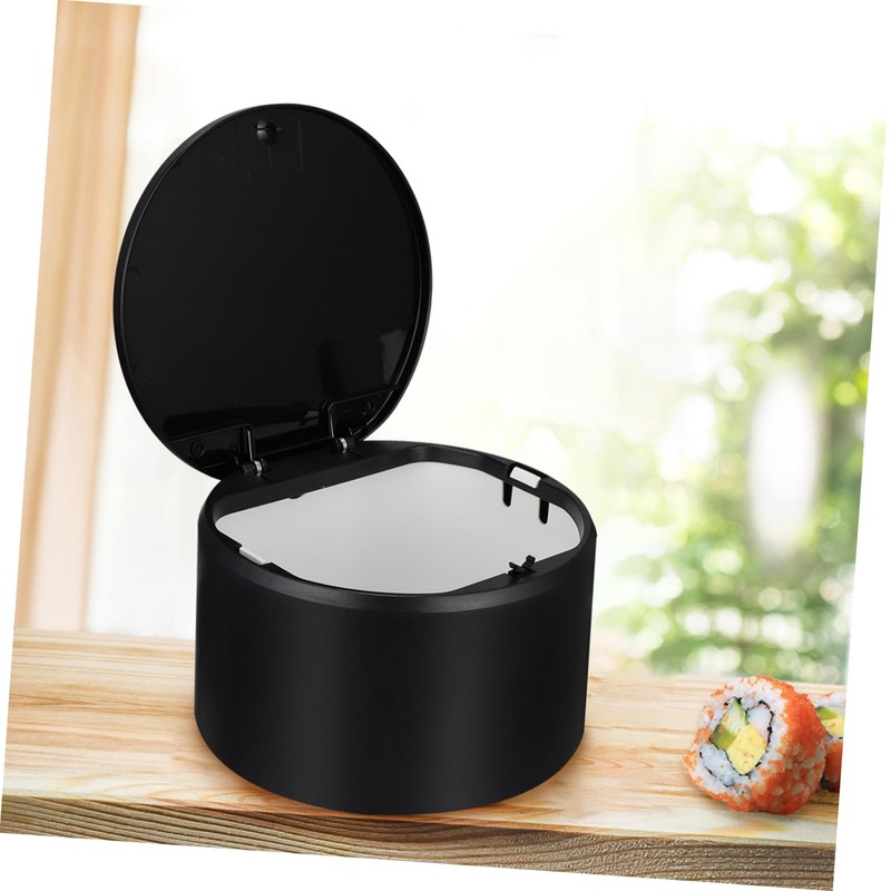 Ciieeo 1pc Mini Desktop Trash Can with Press Top Lid