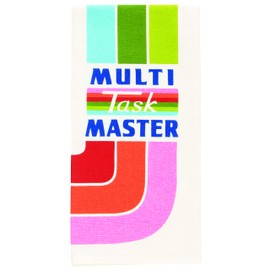 Blue Q Funny Dish Towel, MultiTaskMaster. 100% Cotton, Screen-Printed in Rich Vibrant Colors, 28" x 21"