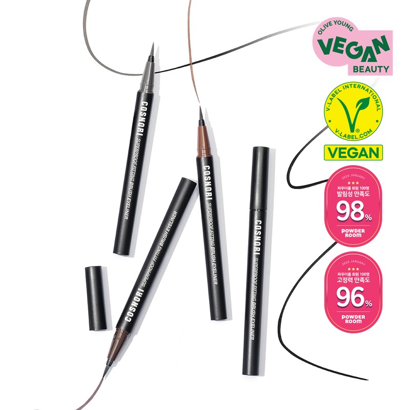 COSNORI Super Proof Fitting Brush Eyeliner - #04 Ash Gray