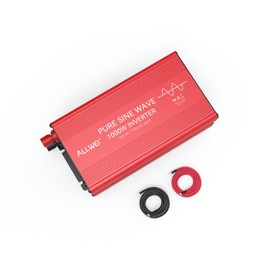 ALLWEI Pure Sine Wave Inverter - 1000 Watt Inverters 12V DC to 110V/120V AC Converter for Home, RV, Truck, Off-Grid Solar, Car Power Inverter with 2 Sockets, Power Inverters for Vehicles, 2000W Peak