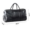 Leather Travel Bag with Shoe Pouch, Waterproof Weekender Overnight Bag,
