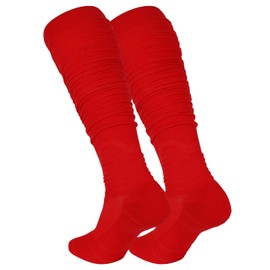 Dingcooler Scrunch Football Socks 1 Pair, Ultra Long Ankle Padded Athletic Socks for Men Women Boys Girls