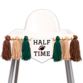 CIEQR Football Half Time Highchair Banner - Football 1/2 Birthday Banner, 6 Months Sport Theme Half Way Birthday Party Decorations for Baby Shower, Photo Props...