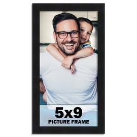 12.5 x 23 cm Picture Frame - Black Wood Frame - Display Posters Art Prints, Documents, Artwork Measuring 12.5x23 cm or 5x9 Inches - Includes Shatter Guard UV Resistant Acrylic - Acid Free