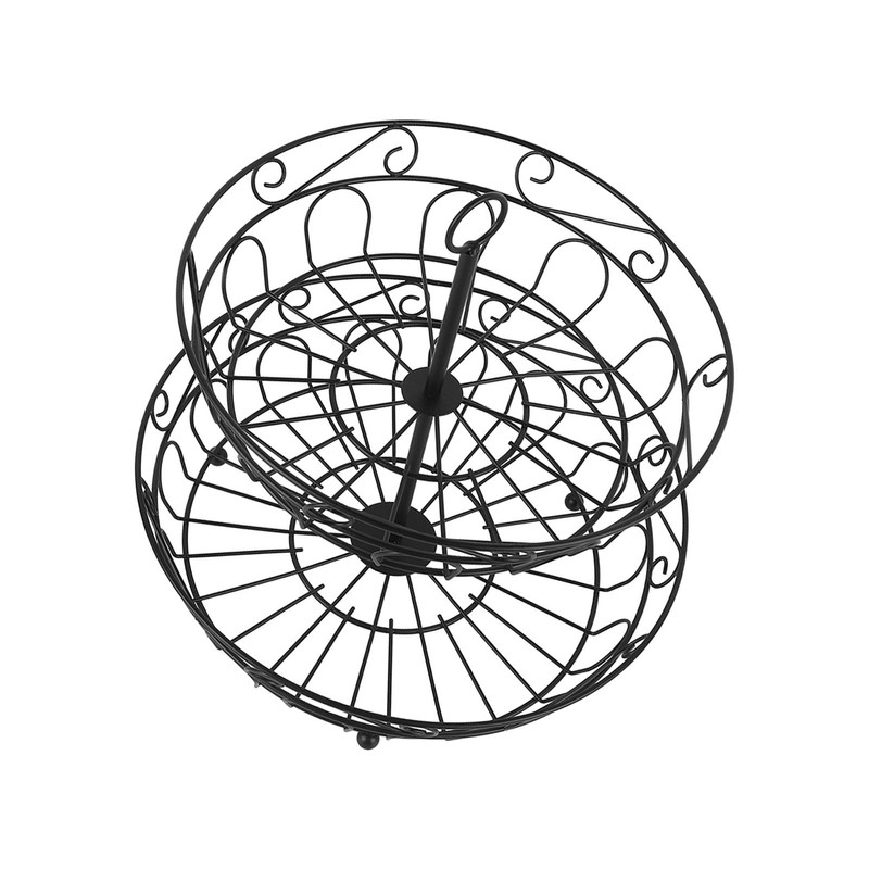 Fruit Basket Black Iron European Style Double Layer Fruit Storage