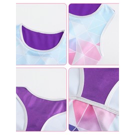 SEAUR Girls Gymnastics Outfit Two Piece Dance Wear for Girls Athletic Sport Ballet Outfit Kids Girls Sleeveless Gymnastics Leotard with Shorts 7-8T