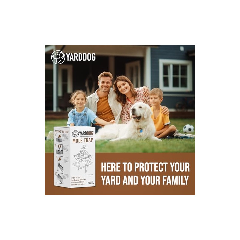 YARDDOG Mole Scissor Trap, Step-to-Set Ground Trap, Easy-to-Use Scissor Style