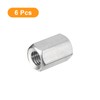sourcing map M8 x 1.25-Pitch 20mm Length Coupling Nuts, 6pcs