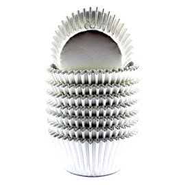 Xlloest Foil Cupcake Liners Baking Cups Paper Standard Silver, 200 Pack