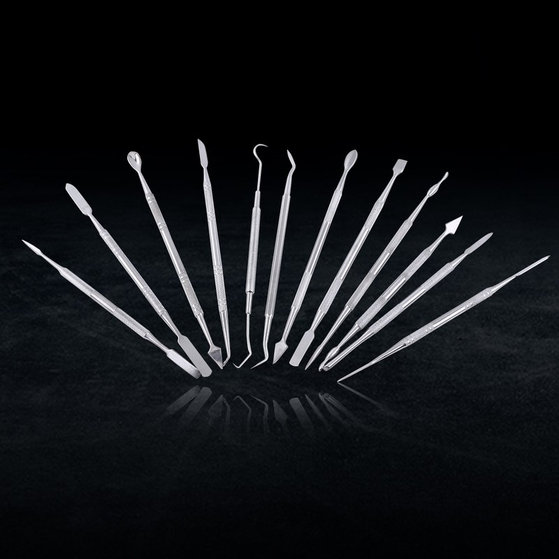 12pcs Stainless Steel Double Sided Wax Carving Tool Kit Set