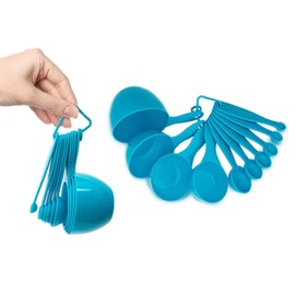 Ashley BB-MS250 Measuring Spoon and Cup Set - 10 Pieces, Blue