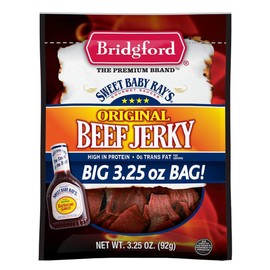 Bridgford Sweet Baby Ray's Original Beef Jerky, High Protein, Zero Trans Fat, Made With 100% American Beef, 3 oz, Pack of 1