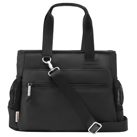 GLENKEY Insulated Lunch Box Lunch Bag Tote - Large Leakproof Cooler Bags for Women - Soft Lunchbox for Adults Work Shift Picnic Travel Black 10L