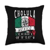 Cholula Mexico Flag GPS Coordinates Of Cholula Throw Pillow