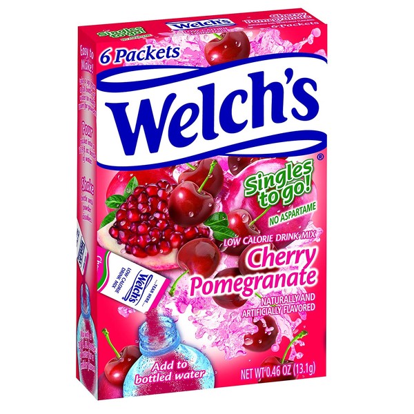 Welch's Singles To Go Water Drink Mix - Cherry Promegranate Powder Sticks (12 Boxes with 6 Packets Each - 72 Total Servings)