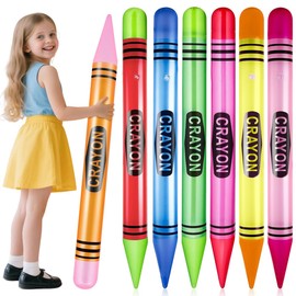 Pack of 7 Inflatable Pencil Balloons, Giant Inflatable Pens, 105 cm Coloured Pencil Balloons for Classroom, School Decoration, Birthday, School Child Party