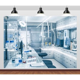 CORFOTO 7x5ft Modern High Tech Laboratory Backdrop Science Lab Backdrop Chemistry Laboratory Chemical Experiments Background Laboratory Theme Party Banner Photo Booth