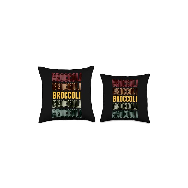 Broccoli Rainbow Throw Pillow