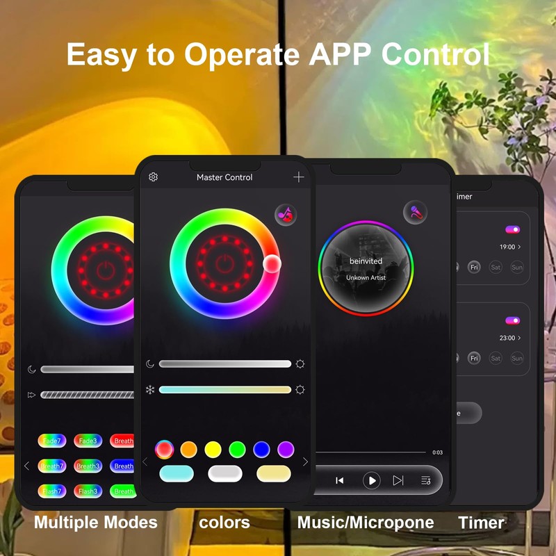 Sunset Lamp Projection with App & Remote Control – 16M