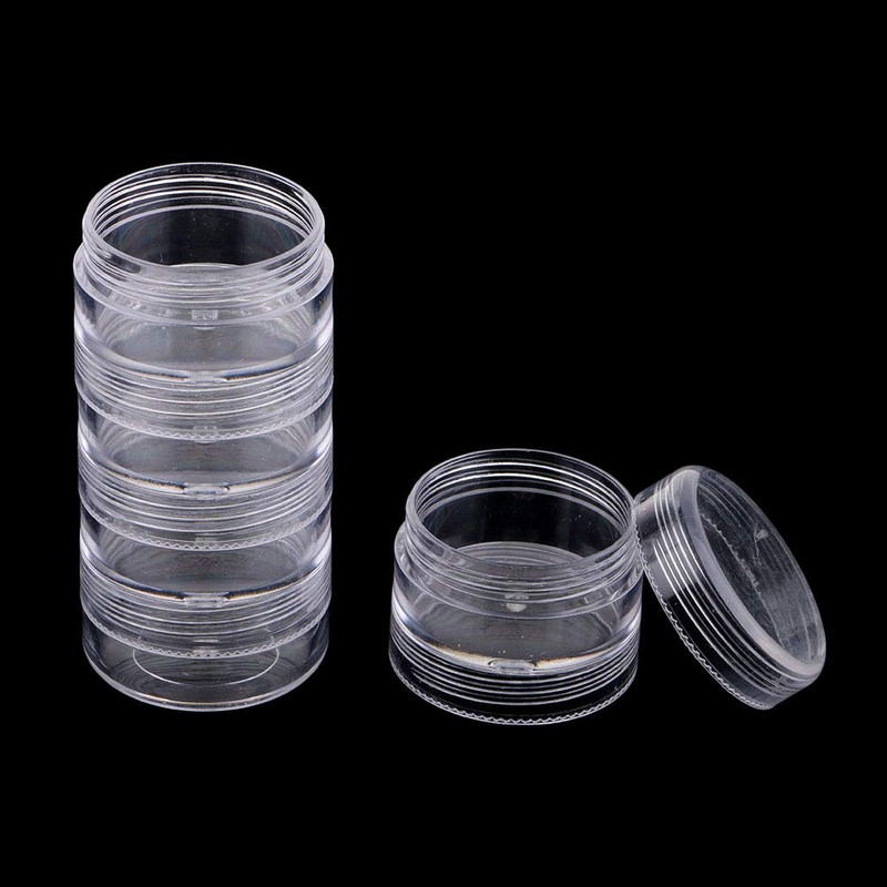 Clear Empty 10 Gram/ 10ML Plastic Pot Jars, Cosmetic Containers