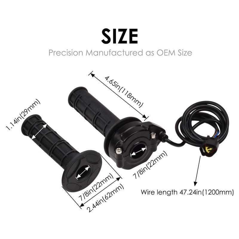 Electric Dirt Bike Throttle Rubber Handlebar Grips Compatible with Sur-Ron