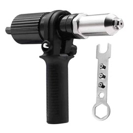 Eyech Cordless Drill Electric Rivet Gun Adapter Kit Professional Riveting Insert Nut Hand Tool Kit Aluminum Casting Housing and a Non-Slip Handle with Convertible Head and Handle Wrench