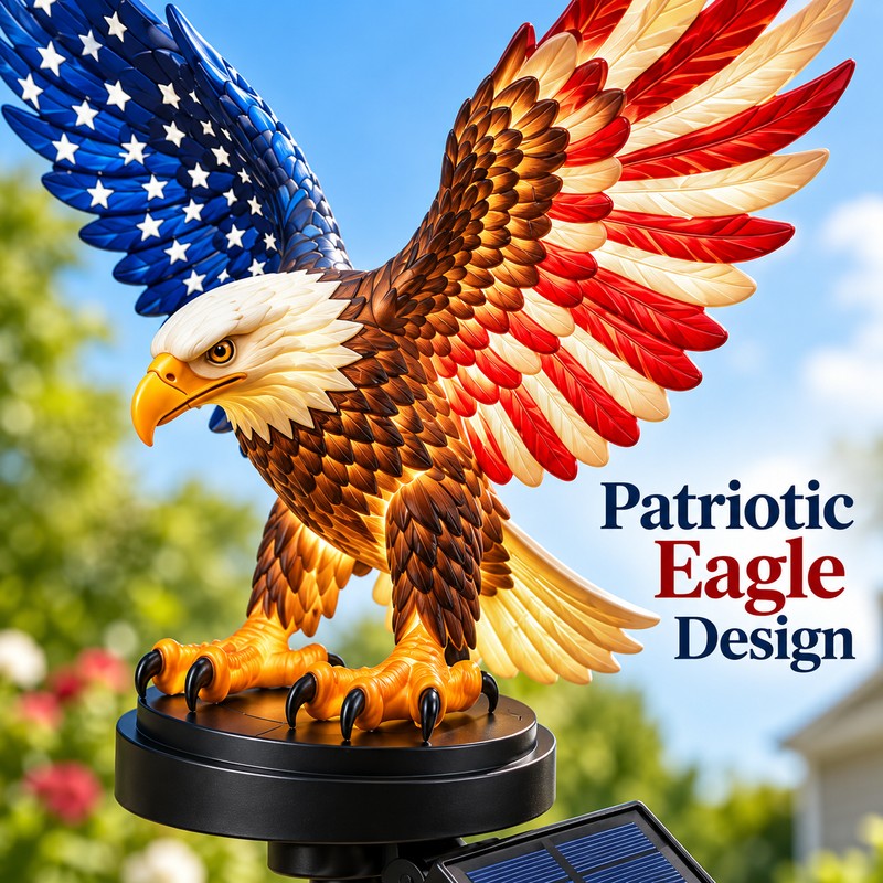 Solar Eagle Garden Stake Light – Patriotic LED Outdoor Decoration